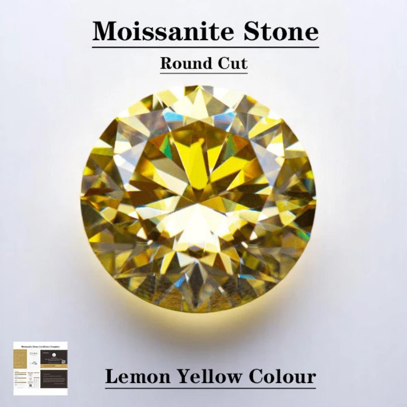 Moissanite Stone Lemon Yellow Colour Round Cut VVS1 with GRA Certificate Gemstone Charms Beads for jewel making
Moissanite Stone Lemon Yellow Colour Round Cut VVS1 with GRA Certificate Gemstone Charms Beads for jewel making
