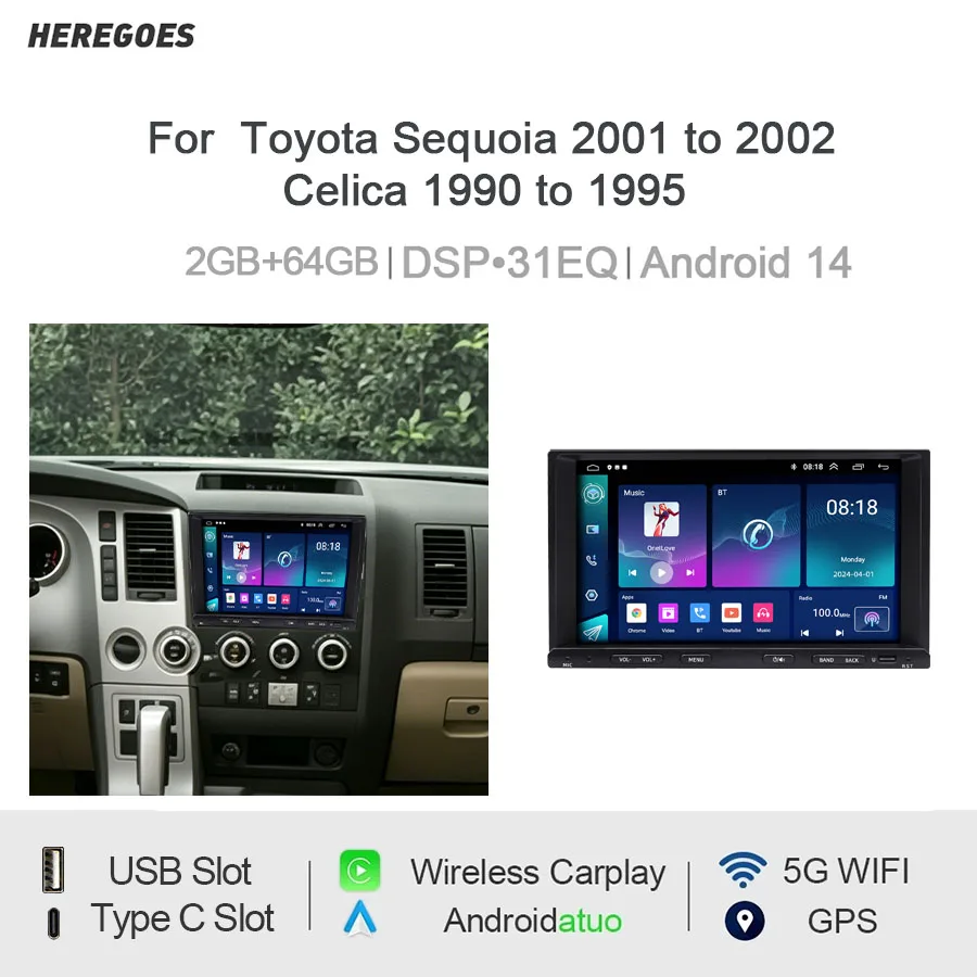 7“Android Car Radio For Toyota Sequoia/ Celica Wireless CarPlay Android Auto GPS Nav Bluetooth Steering Control
7“Android Car Radio For Toyota Sequoia/ Celica Wireless CarPlay Android Auto GPS Nav Bluetooth Steering Control
