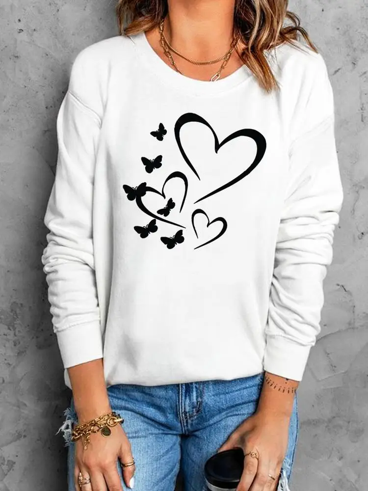 Love Heart Cute Sweet 90s Style Pullovers O-neck Autumn Butterfly Fashion Women Fall Spring Casual Female Graphic Sweatshirts
Love Heart Cute Sweet 90s Style Pullovers O-neck Autumn Butterfly Fashion Women Fall Spring Casual Female Graphic Sweatshirts