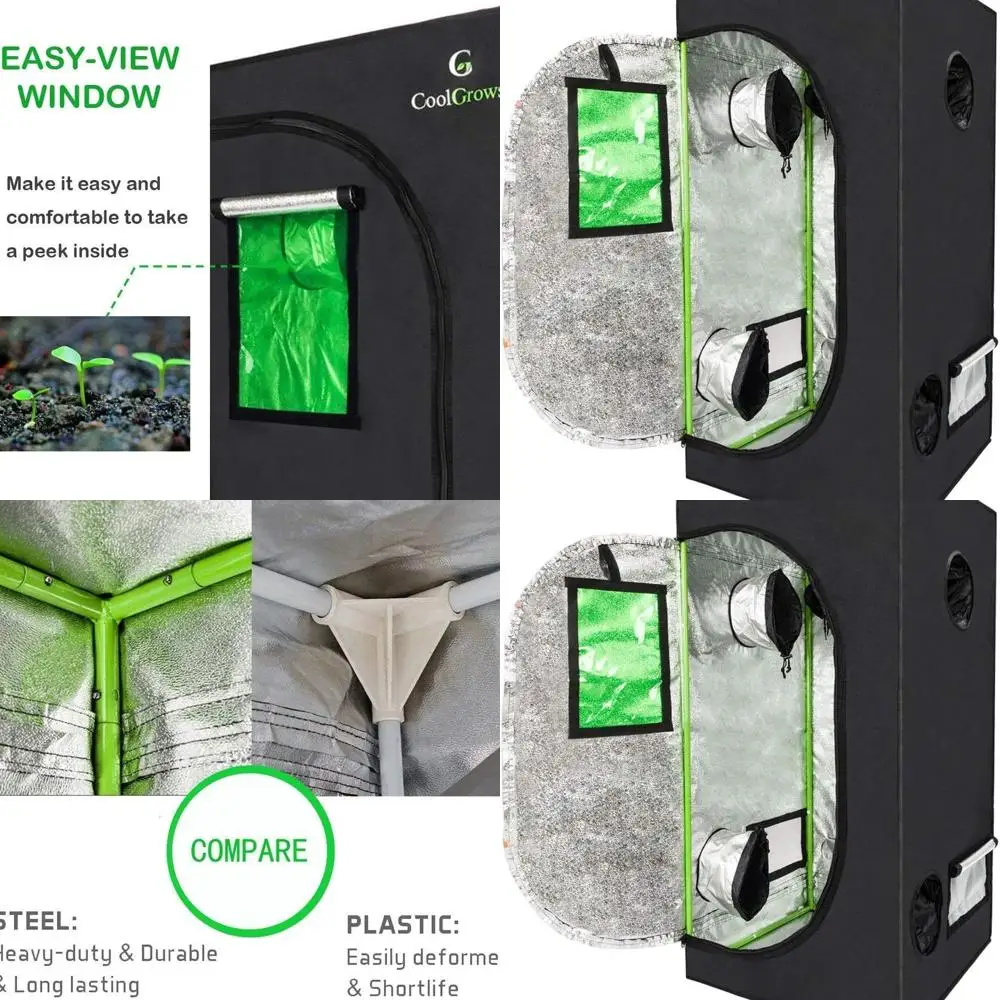 24x24x48 Mylar Indoor Hydroponic Grow Tent with Window and Tray for Plant Cultivation
24x24x48 Mylar Indoor Hydroponic Grow Tent with Window and Tray for Plant Cultivation