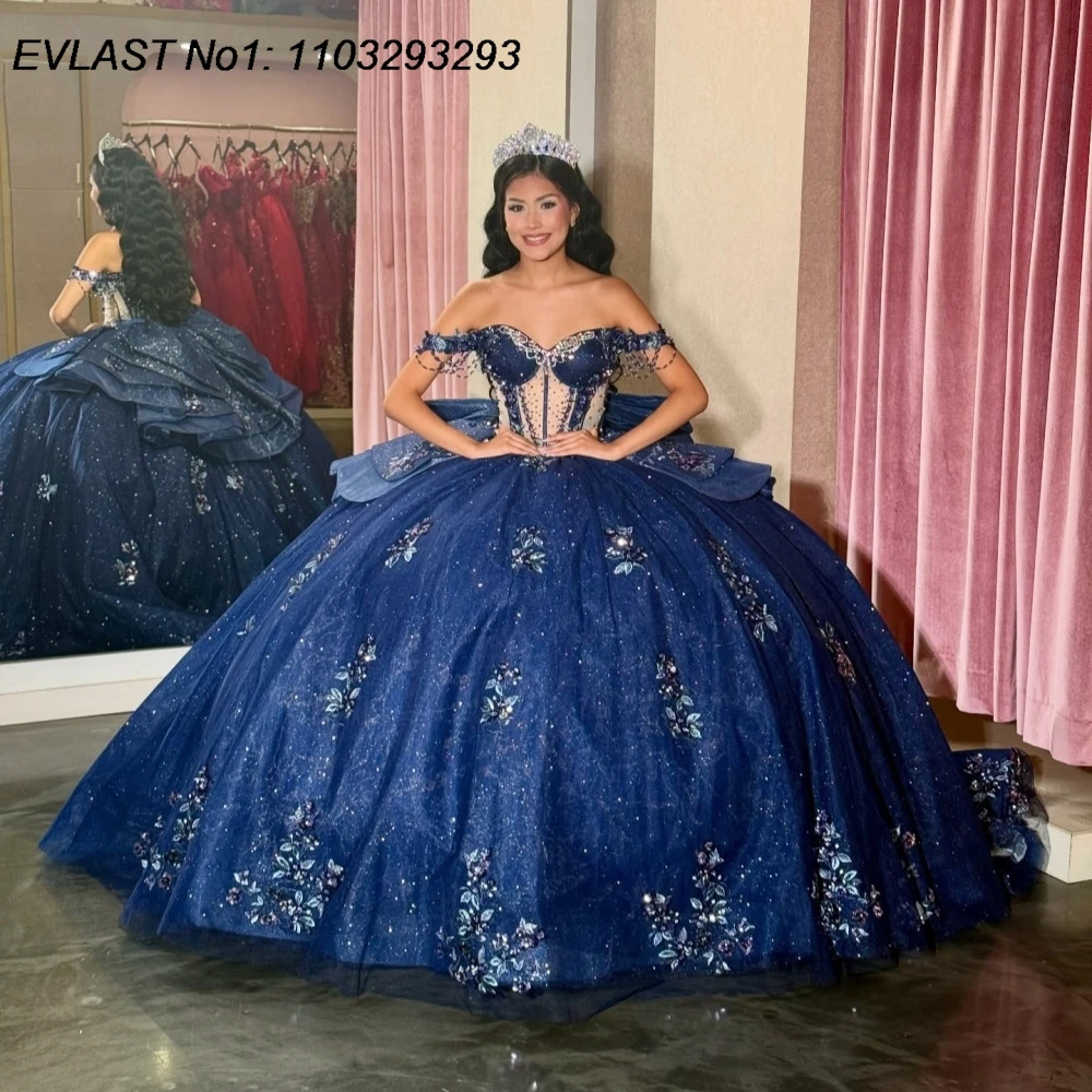 EVLAST индивидуальное бальное платье 2026 темно-синего цвета, платье Quinceanera, блестящая аппликация, бусины, многоуровневое милое платье 16, Vestidos De 15 Anos E1QN163
EVLAST индивидуальное бальное платье 2026 темно-синего цвета, платье Quinceanera, блестящая аппликация, бусины, многоуровневое милое платье 16, Vestidos De 15 Anos E1QN163
