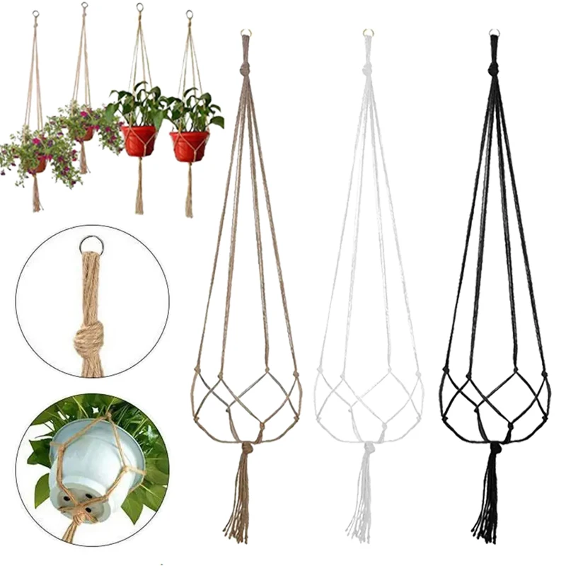 1PC Handmade Hanging Baskets Macrame Plant Hanger Flowerpot Holder Net For Wall Decoration Countyard Garden Supplies (Only rope)
1PC Handmade Hanging Baskets Macrame Plant Hanger Flowerpot Holder Net For Wall Decoration Countyard Garden Supplies (Only rope)