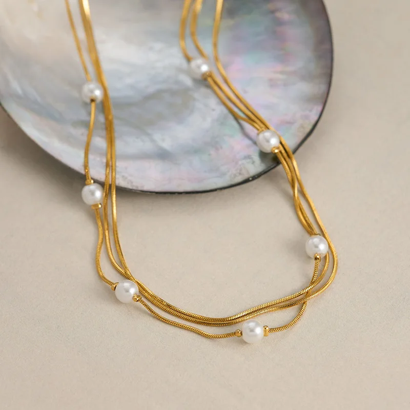 Pearl multilayered necklaces stainless steel necklaces for women minimalist dainty summer stainless steel jewelry new in
Pearl multilayered necklaces stainless steel necklaces for women minimalist dainty summer stainless steel jewelry new in