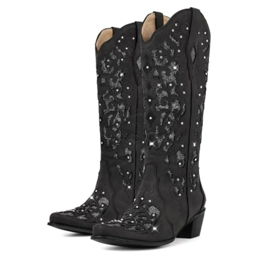 Western Mid Calf Cowboy Cowgirl Boots Sparkly Rhinestone Bling Cowboy Boots for Women
Western Mid Calf Cowboy Cowgirl Boots Sparkly Rhinestone Bling Cowboy Boots for Women