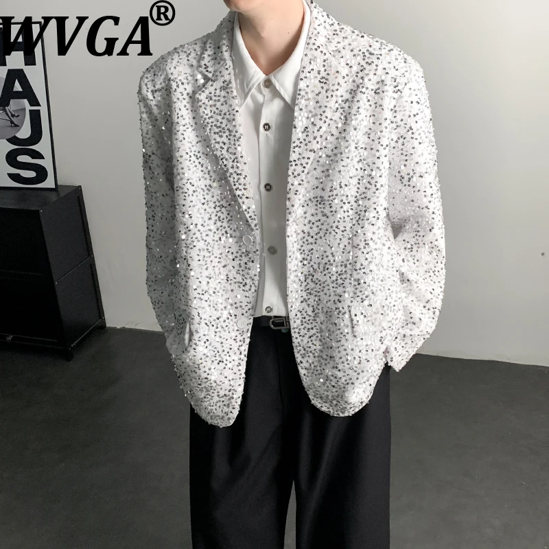 WVGA Spring Autumn New Man Sequins Glitter For Evening Parties Trendy Turn-Down Collar Blazer Niche Chic Casual Coats Ins W21245
WVGA Spring Autumn New Man Sequins Glitter For Evening Parties Trendy Turn-Down Collar Blazer Niche Chic Casual Coats Ins W21245