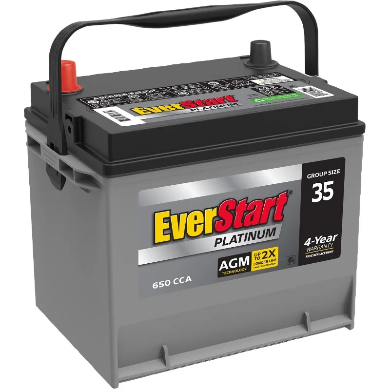EverStart Platinum AGM Automotive Battery, Group Size 35 12 Volt, 650 CCA 100RC
EverStart Platinum AGM Automotive Battery, Group Size 35 12 Volt, 650 CCA 100RC
