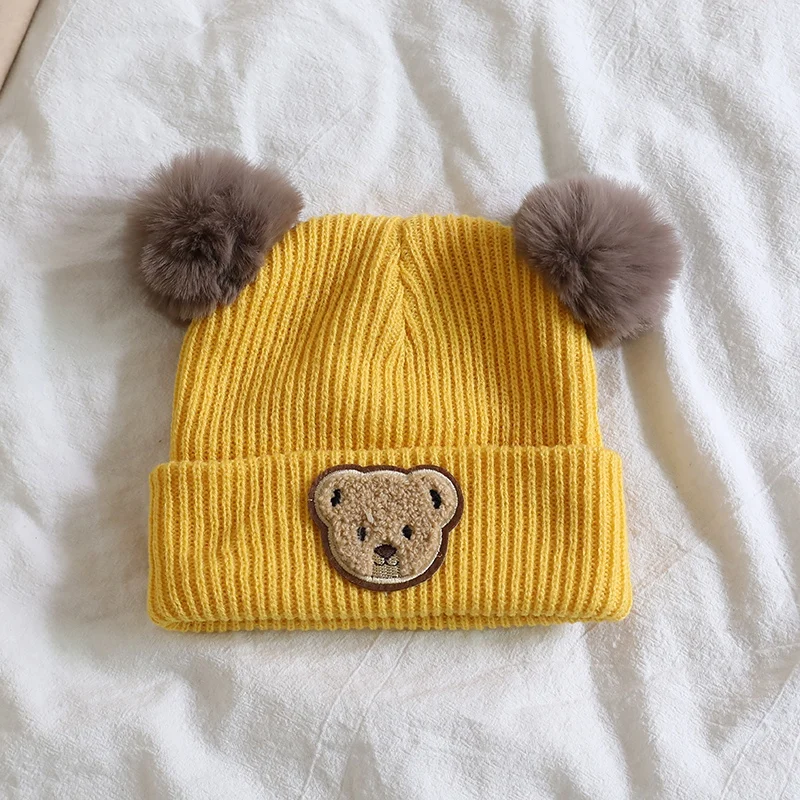 Autumn Winter Newborn Baby Knitted Hat Cartoon Bear Pattern Plush Balls Decor For Kids Girl And Boy Elastic Warm Hat 6-36Months
Autumn Winter Newborn Baby Knitted Hat Cartoon Bear Pattern Plush Balls Decor For Kids Girl And Boy Elastic Warm Hat 6-36Months