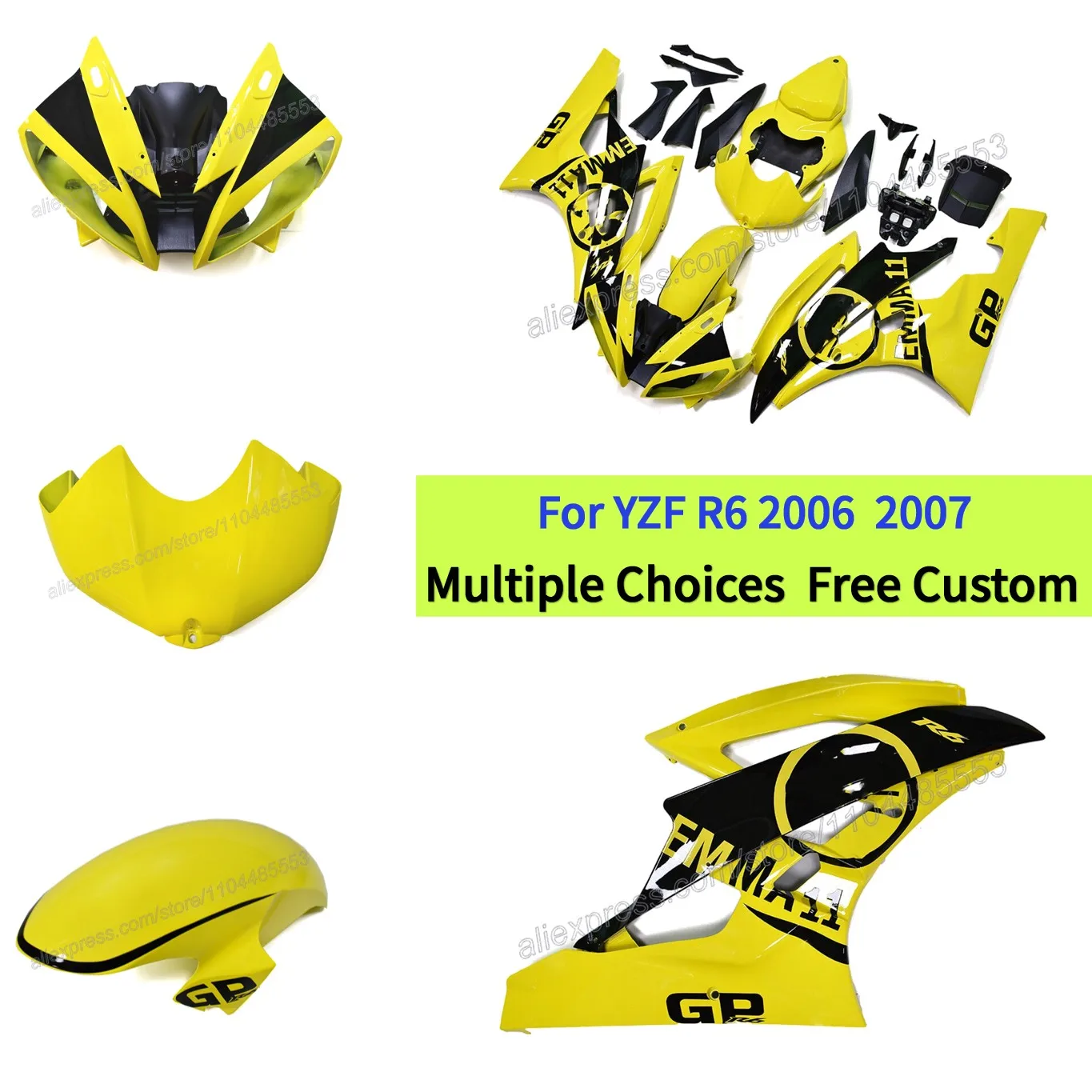 Premium Plastic shell Fit For YZF R6 RJ11 2006 YFZ-R6 2007 Motorcycle Fairing Injection Bodywork | Yellow & Black
Premium Plastic shell Fit For YZF R6 RJ11 2006 YFZ-R6 2007 Motorcycle Fairing Injection Bodywork | Yellow & Black