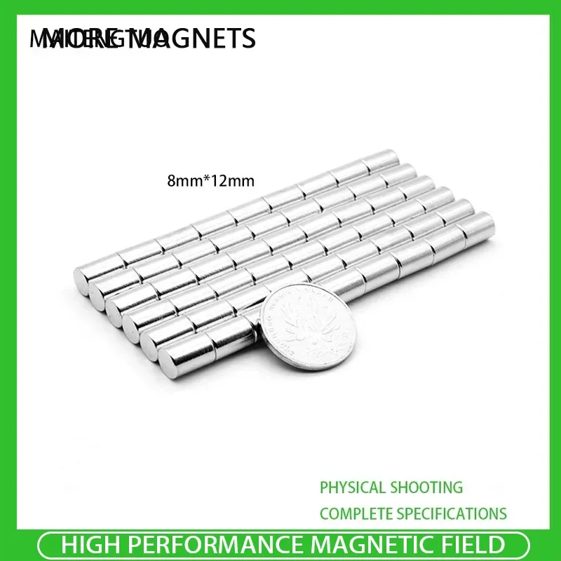 5~100PCS N35 Round Magnet 8x12mm Neodymium Magnet 8mm x 12mm Permanent NdFeB Super Strong Powerful Magnets 8*12mm
5~100PCS N35 Round Magnet 8x12mm Neodymium Magnet 8mm x 12mm Permanent NdFeB Super Strong Powerful Magnets 8*12mm