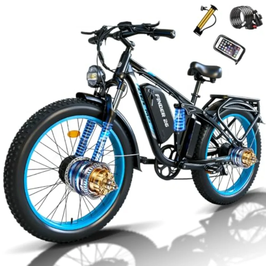 Dual Motor Electric Bike for Adults: 6000W Peak, 45MPH, 60V52V/25Ah Battery, 26''24'' Fat Tire, Up to 110 Miles Range, SHM 7-Sp
Dual Motor Electric Bike for Adults: 6000W Peak, 45MPH, 60V52V/25Ah Battery, 26''24'' Fat Tire, Up to 110 Miles Range, SHM 7-Sp