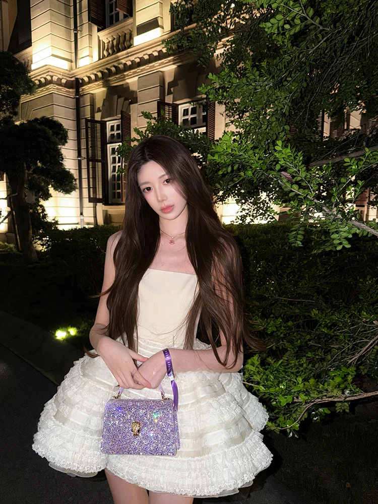 White Summer Birthday Dress Women's Elegant Lady Style with Heavy Embroidery Knot Puffy Cake Short Dress MUYEONJI
White Summer Birthday Dress Women's Elegant Lady Style with Heavy Embroidery Knot Puffy Cake Short Dress MUYEONJI