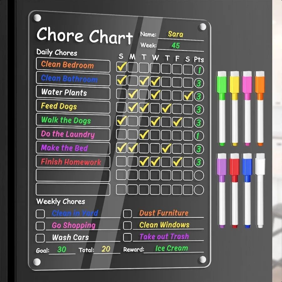 Acrylic Chore Chart for Clear Dry Erase Checklist for Chore Boars for Family Chores Checklist Reward Chart Responsibility Chart
Acrylic Chore Chart for Clear Dry Erase Checklist for Chore Boars for Family Chores Checklist Reward Chart Responsibility Chart