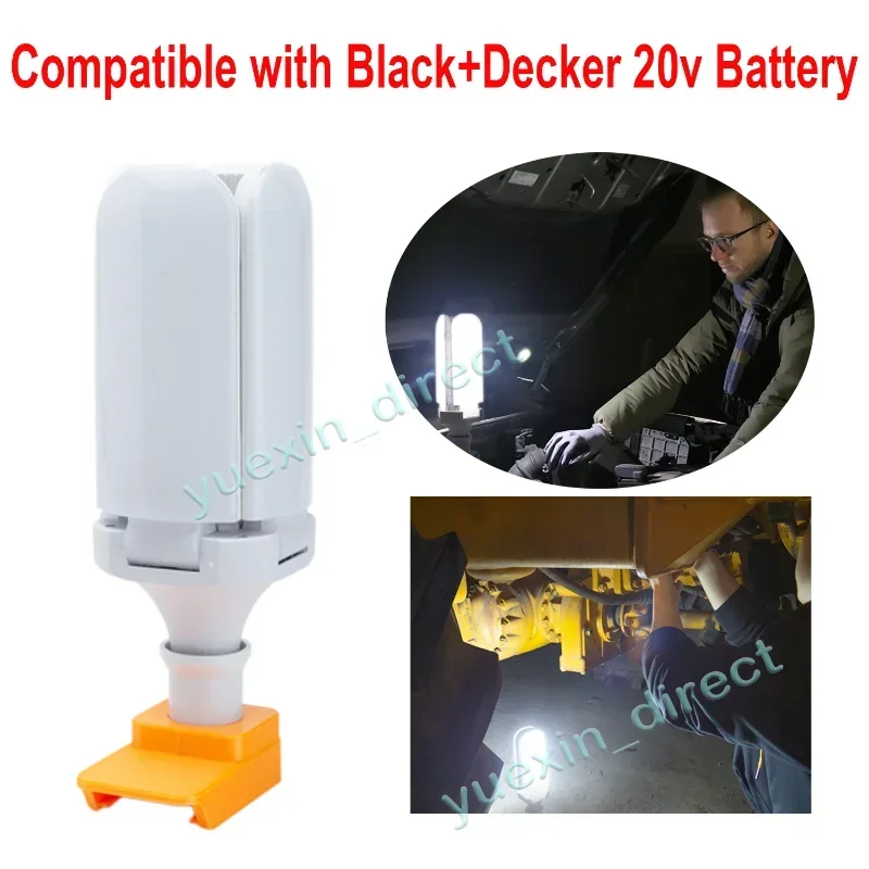 Portable Foldable Wireless Fan Blade LED Work Light Suitable for Black+Decker 20V Battery Family Camping Outdoor Travel Light
Portable Foldable Wireless Fan Blade LED Work Light Suitable for Black+Decker 20V Battery Family Camping Outdoor Travel Light