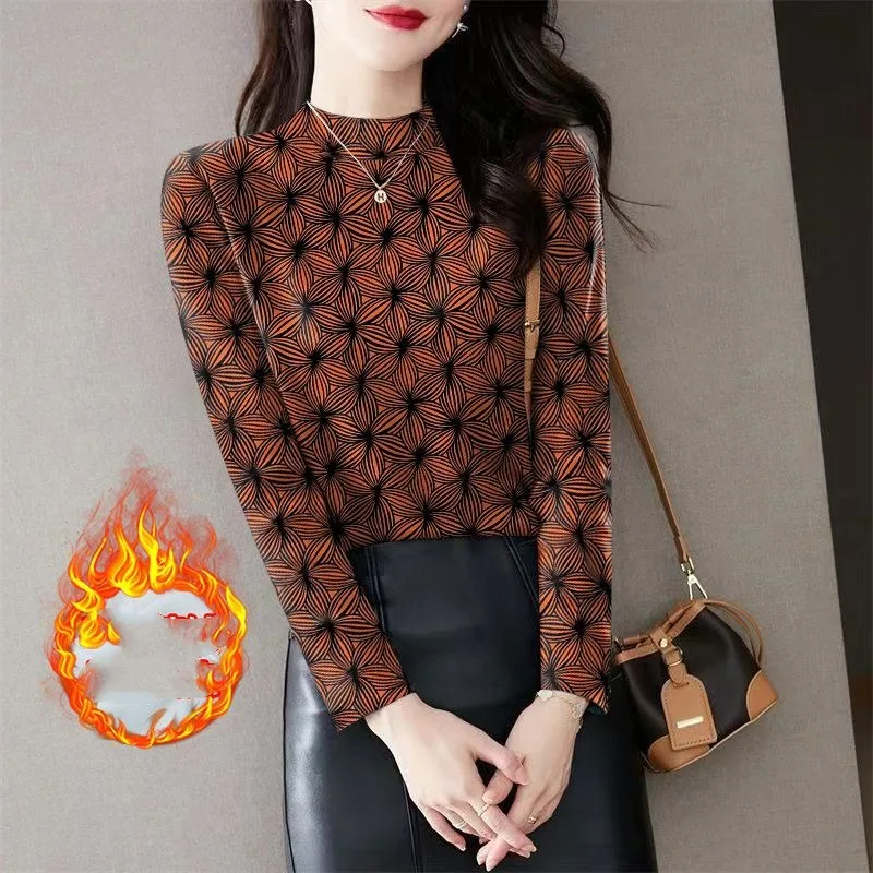 Women's Pullover Half High Collar Tie Dye Bottom Autumn Winter New Fashion Solid Color Printing Long Sleeved T-shirt Slim Tops
Women's Pullover Half High Collar Tie Dye Bottom Autumn Winter New Fashion Solid Color Printing Long Sleeved T-shirt Slim Tops