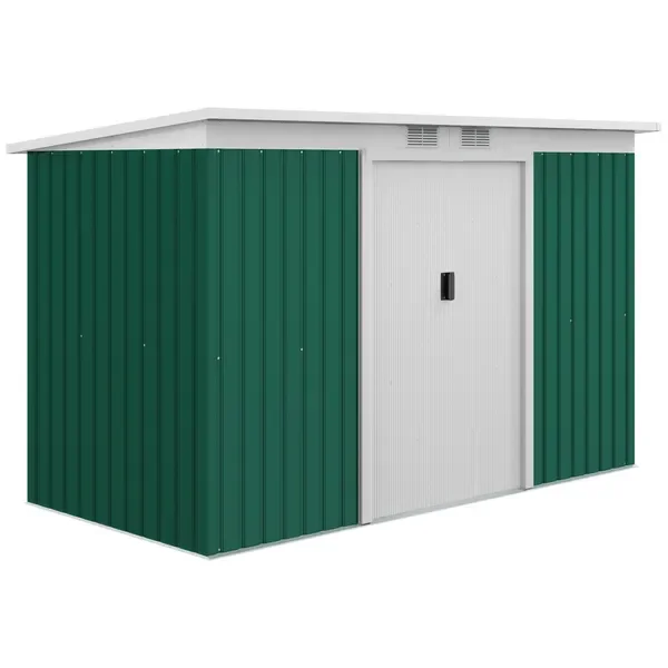 Металлический садовый сарай 9'x4.5'x5.5' с защитой от ржавчины, вентилируемый, зелено-белый, идеально подходит для хранения садового инвентаря и принадлежностей для заднего двора
Металлический садовый сарай 9'x4.5'x5.5' с защитой от ржавчины, вентилируемый, зелено-белый, идеально подходит для хранения садового инвентаря и принадлежностей для заднего двора