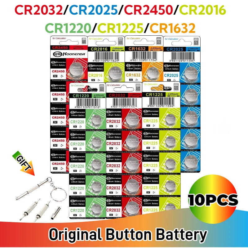 10PCS CR2032 CR2025 CR2016 CR1632 CR1225 CR2450 CR1220 3V Lithium Button Batteries For Watch Toy Calculator Remote Coin Cells
10PCS CR2032 CR2025 CR2016 CR1632 CR1225 CR2450 CR1220 3V Lithium Button Batteries For Watch Toy Calculator Remote Coin Cells