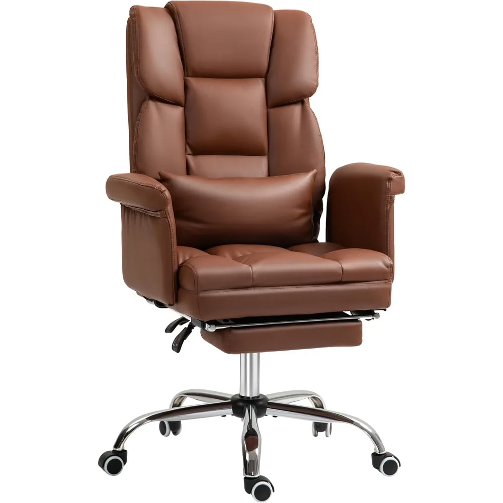Executive Office Chair with Footrest and Lumbar Support, PU Leather Ergonomic Office Desk Chair, Reclining and Swivel Chair, Br
Executive Office Chair with Footrest and Lumbar Support, PU Leather Ergonomic Office Desk Chair, Reclining and Swivel Chair, Br