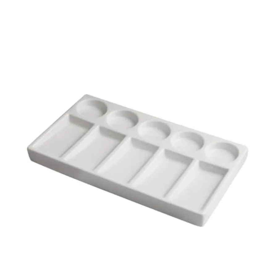 10-Well Rectangular Ceramic Paint Palette, Eco-Friendly Porcelain Watercolor Palette with 5 Round 5 Square Wells, Artist Paint
10-Well Rectangular Ceramic Paint Palette, Eco-Friendly Porcelain Watercolor Palette with 5 Round 5 Square Wells, Artist Paint