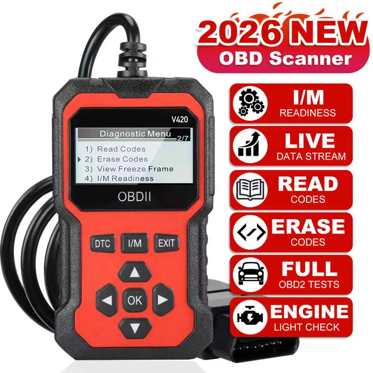 V420 Car Diagnostic Scanner Tool ABS Engine Oil Reset Function Auto Scanner Tool for All Cars
V420 Car Diagnostic Scanner Tool ABS Engine Oil Reset Function Auto Scanner Tool for All Cars