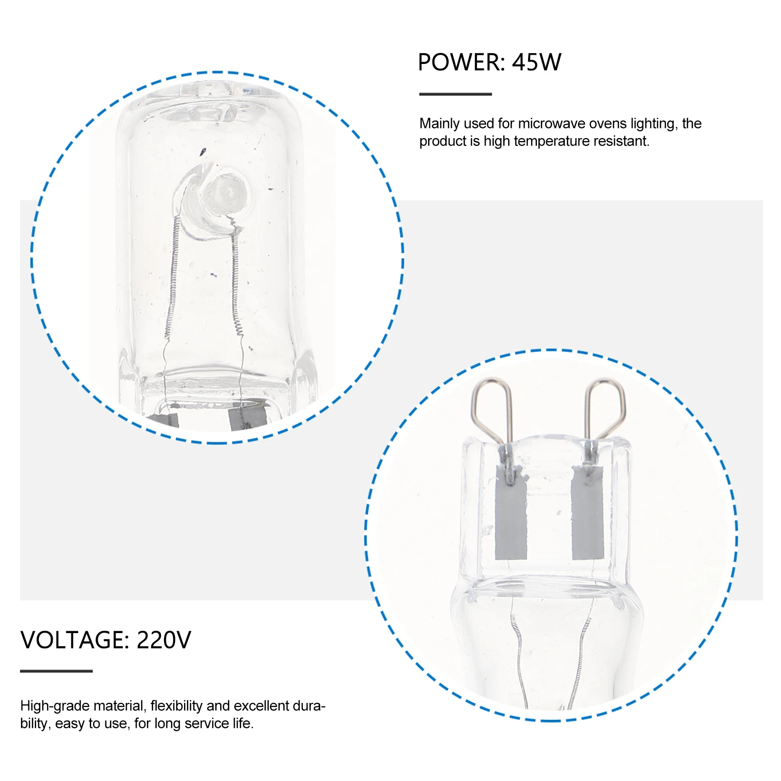 4pcs Halogen Microwave Oven Light Bulb G9 Lamp High Temperature Resistant Long Service Life Tungsten Glass Design Full
4pcs Halogen Microwave Oven Light Bulb G9 Lamp High Temperature Resistant Long Service Life Tungsten Glass Design Full