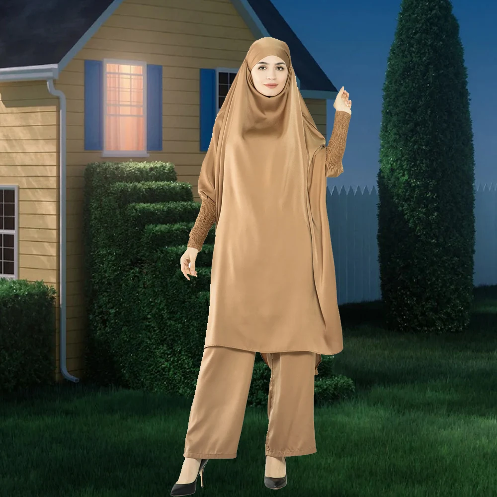 Ramadan Eid Prayer Garment Women Muslim Hooded Khimar Top Pants Set Abaya Islam Caftan Hijab Dress Kaftan Robe Djellaba Jalabiya
Ramadan Eid Prayer Garment Women Muslim Hooded Khimar Top Pants Set Abaya Islam Caftan Hijab Dress Kaftan Robe Djellaba Jalabiya