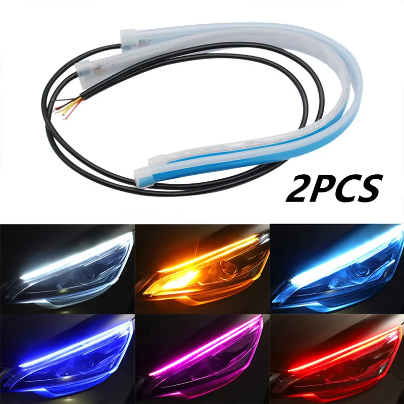 2PCS DRL Car Daytime Running Light LED Flexible Strip Auto Headlights White Turn Signal Yellow Brake Flow Lights Waterproof 12V
2PCS DRL Car Daytime Running Light LED Flexible Strip Auto Headlights White Turn Signal Yellow Brake Flow Lights Waterproof 12V