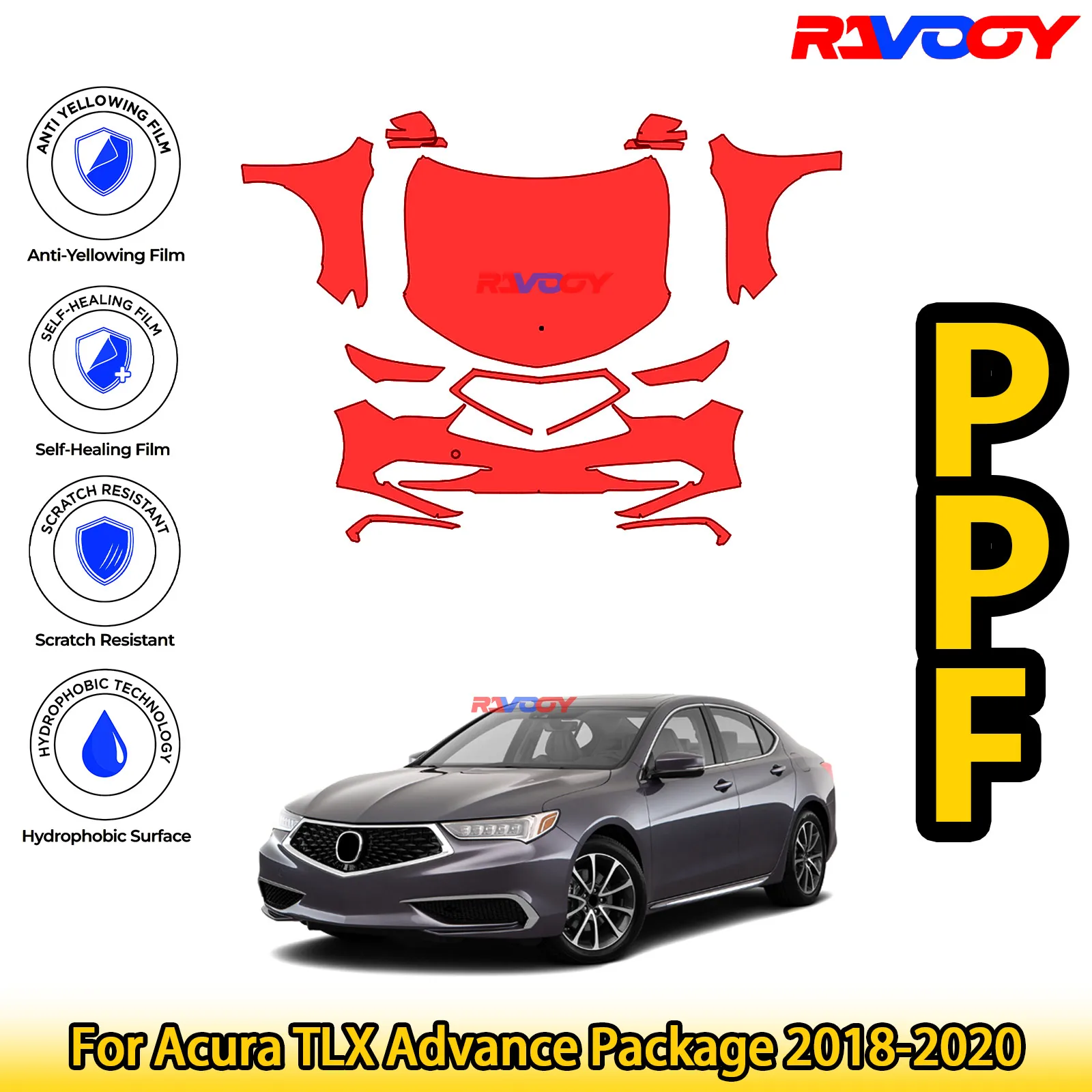 Для Acura TLX Advance Package 2018-2020 глянцевая матовая черная предварительно вырезанная передняя защитная пленка PPF Kit
Для Acura TLX Advance Package 2018-2020 глянцевая матовая черная предварительно вырезанная передняя защитная пленка PPF Kit