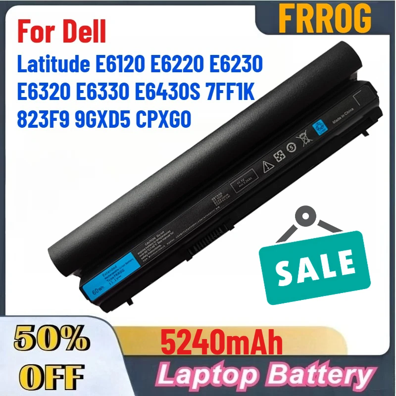 5240mAh 11.1V 60Wh FRR0G Laptop Battery for Dell Latitude E6120 E6220 E6230 E6320 E6330 E6430S 7FF1K 823F9 9GXD5 CPXG0
5240mAh 11.1V 60Wh FRR0G Laptop Battery for Dell Latitude E6120 E6220 E6230 E6320 E6330 E6430S 7FF1K 823F9 9GXD5 CPXG0