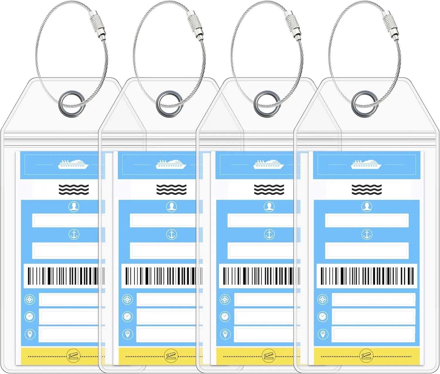 Cruise Luggage Tag Holder (4 Pack) – Fits Printed Norwegian Ship Tags – Clear, Durable & Rust-Proof for Smooth Sailing 2026-2027
Cruise Luggage Tag Holder (4 Pack) – Fits Printed Norwegian Ship Tags – Clear, Durable & Rust-Proof for Smooth Sailing 2026-2027