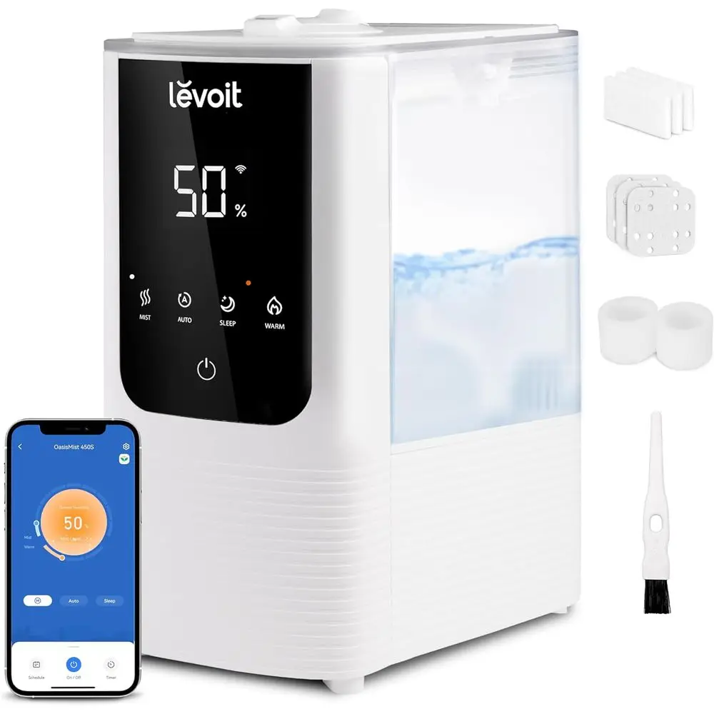 Smart Bedroom Air Humidifier, Auto Customization, Aromatherapy, 4.5L, White
Smart Bedroom Air Humidifier, Auto Customization, Aromatherapy, 4.5L, White