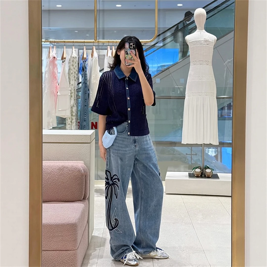 Fashionable Embroidered Palm Tree Straight Leg Casual Jeans High Waist Cotton High Elasticity Summer Ladies Loose Fit Jeans
Fashionable Embroidered Palm Tree Straight Leg Casual Jeans High Waist Cotton High Elasticity Summer Ladies Loose Fit Jeans