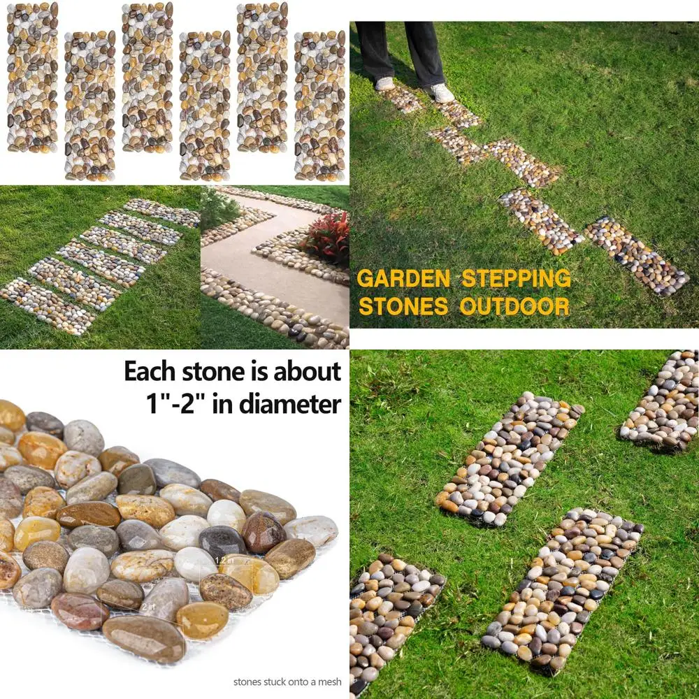 River Rock Stepping Stones Set of 6, 16 Long x 5.5 Wide, Outdoor Garden Pathway Pavers, Polished Pebbles for Walkway, Gravel Sto
River Rock Stepping Stones Set of 6, 16 Long x 5.5 Wide, Outdoor Garden Pathway Pavers, Polished Pebbles for Walkway, Gravel Sto