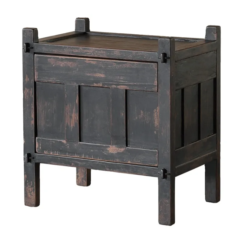 Old wood black retro bedside tables, antique old wood cabinets in B & B
Old wood black retro bedside tables, antique old wood cabinets in B & B