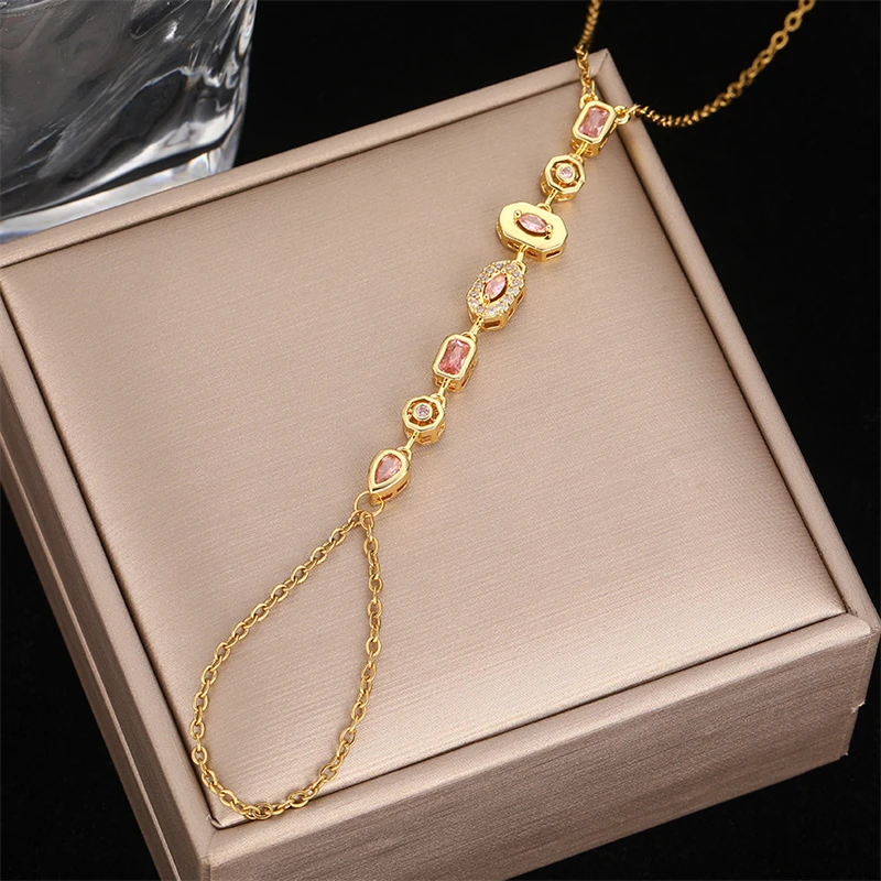 Stainless Steel Colorful Rhinestone Tassel Bracelet for Women Fashion Light Luxury Crystal Bracelet Connect Finger Rings Jewelry
Stainless Steel Colorful Rhinestone Tassel Bracelet for Women Fashion Light Luxury Crystal Bracelet Connect Finger Rings Jewelry