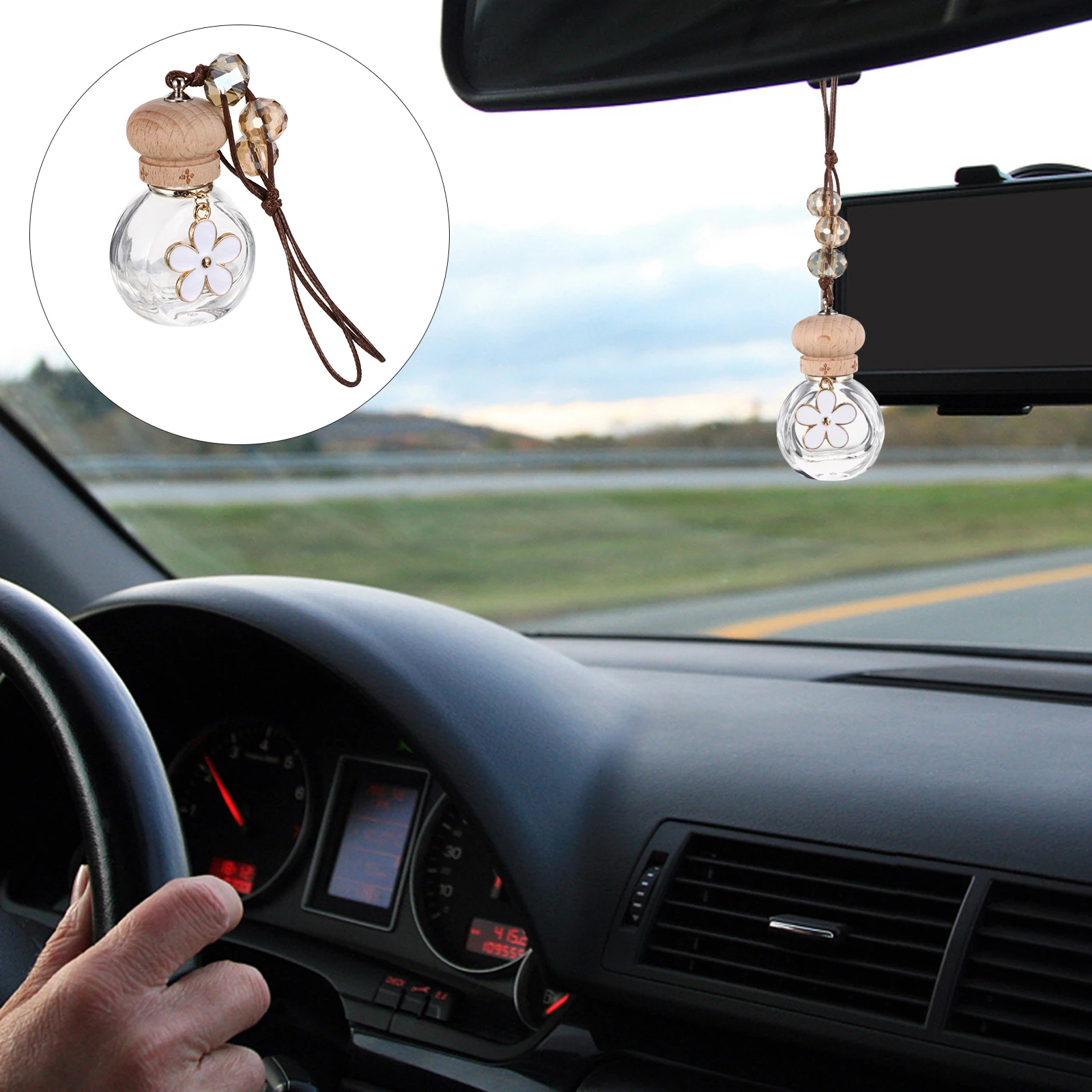 Car Perfume Bottle Pendant Glass Essential Oil Diffuser Air Freshener Hanging Wood Aroma Car Decor Interior Accessories
Car Perfume Bottle Pendant Glass Essential Oil Diffuser Air Freshener Hanging Wood Aroma Car Decor Interior Accessories