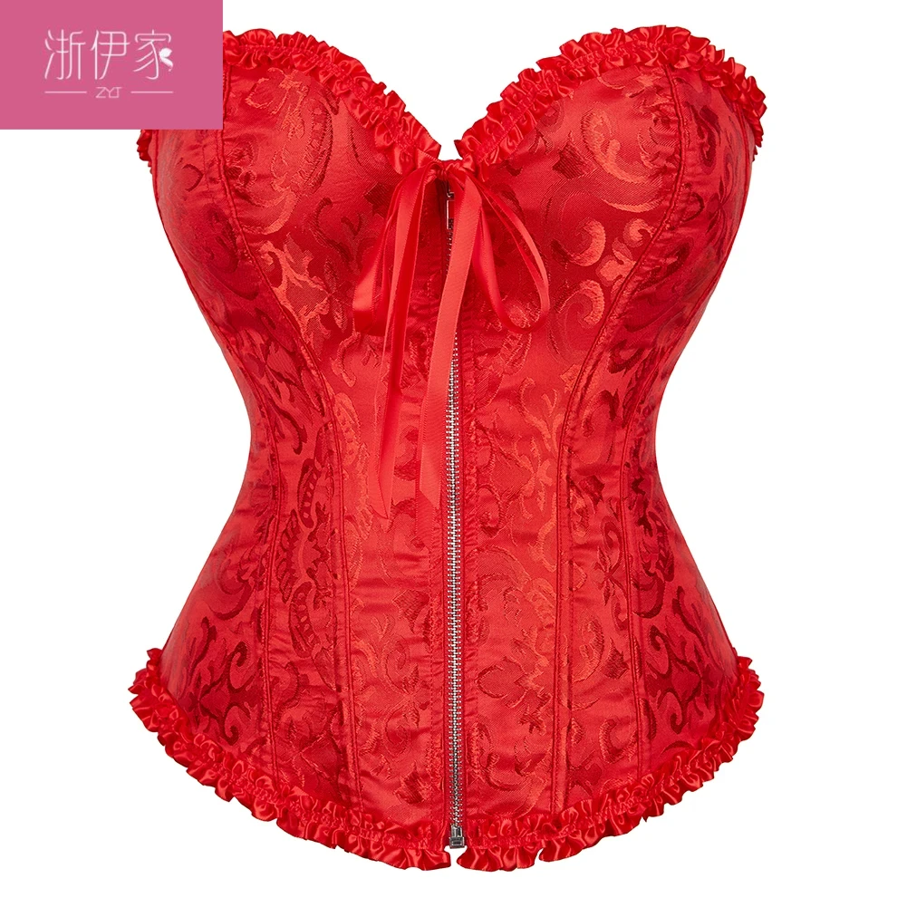 Overbust Corset Zipper Waist Bustier Top Black White Pink Beige Brown Red Green Blue Elegant Basques Corselet
Overbust Corset Zipper Waist Bustier Top Black White Pink Beige Brown Red Green Blue Elegant Basques Corselet