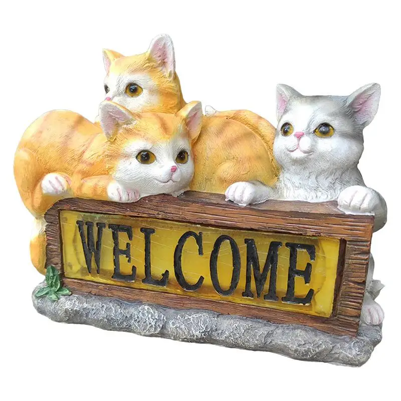 Solar Cat Garden Statue Outdoor Solar Garden Light With Welcome Sign Resin Crafts Ornament Waterproof Luminous Cat Sculpture For
Solar Cat Garden Statue Outdoor Solar Garden Light With Welcome Sign Resin Crafts Ornament Waterproof Luminous Cat Sculpture For