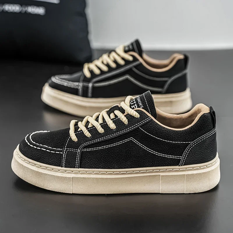 Skateboard Male Sneakers Leather Shoes Men's Sneakers Sports and Leisure Shoes for Men Thick Bottom Loafers Wear-resistant New
Skateboard Male Sneakers Leather Shoes Men's Sneakers Sports and Leisure Shoes for Men Thick Bottom Loafers Wear-resistant New