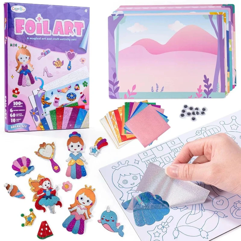 Foil Art Fun Kit for Kids DIY Toy Princess Craft Activity for Girl Stickers Fun Supplies Creative Christmas Birthday Gift Travel
Foil Art Fun Kit for Kids DIY Toy Princess Craft Activity for Girl Stickers Fun Supplies Creative Christmas Birthday Gift Travel