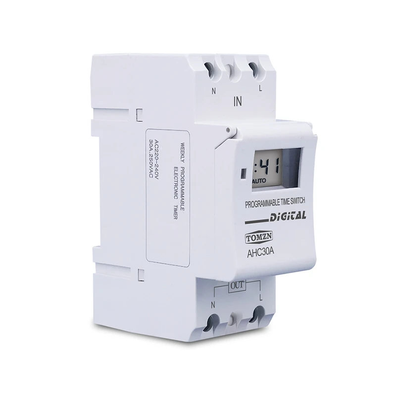 TOMZN Din Rail 2 Wire Weekly 7 Days Programmable Digital TIME SWITCH Relay Timer Control Time Relay AC 220V 30A
TOMZN Din Rail 2 Wire Weekly 7 Days Programmable Digital TIME SWITCH Relay Timer Control Time Relay AC 220V 30A