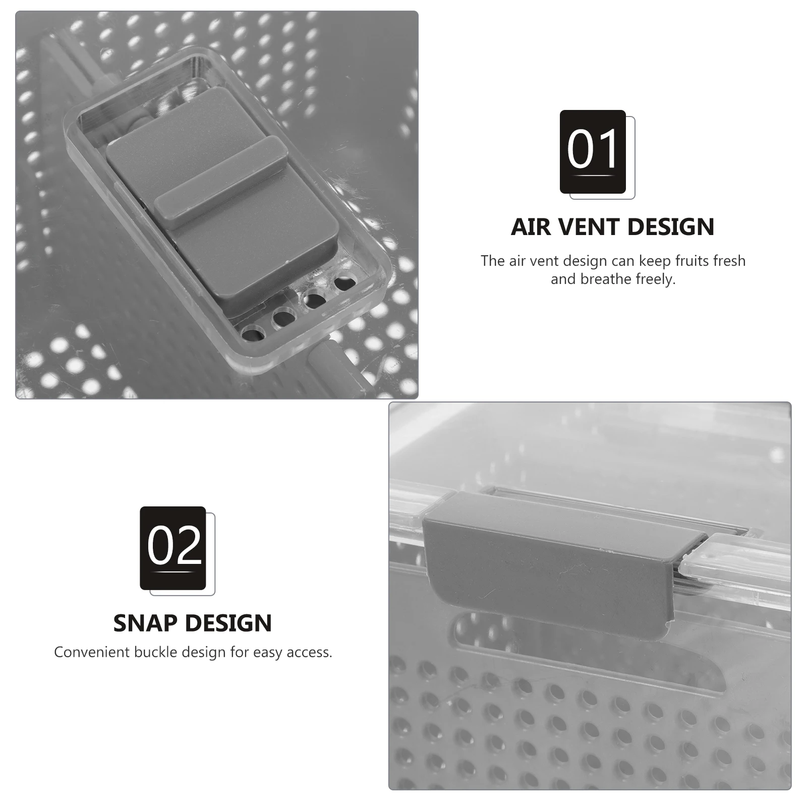 Transparent Sealed Food Storage Container Drain Vent Crisper Box Durablefood Container Storage Containers 
Transparent Sealed Food Storage Container Drain Vent Crisper Box Durablefood Container Storage Containers