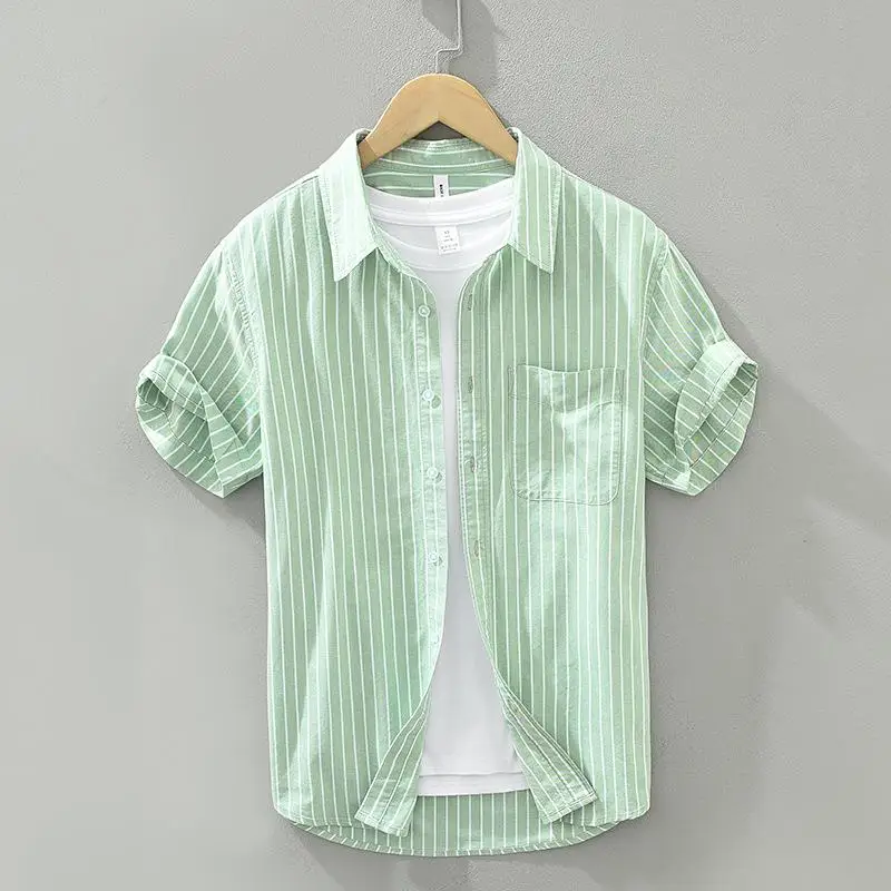 Men's Short Sleeve Striped Shirt Casual Top Cotton Fabric Iron-Free Pocket Design Daily Wear Comfortable Fit Summer Fashion
Men's Short Sleeve Striped Shirt Casual Top Cotton Fabric Iron-Free Pocket Design Daily Wear Comfortable Fit Summer Fashion
