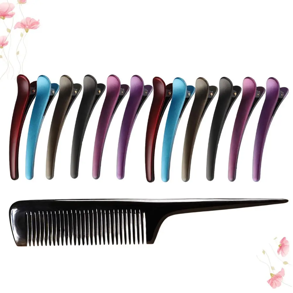 13Pcs Duckbill Clip Hairdressing Set Styling Clips Partition Clamp Comb Included Professional Salon Home Perm Face Wash Makeup
13Pcs Duckbill Clip Hairdressing Set Styling Clips Partition Clamp Comb Included Professional Salon Home Perm Face Wash Makeup