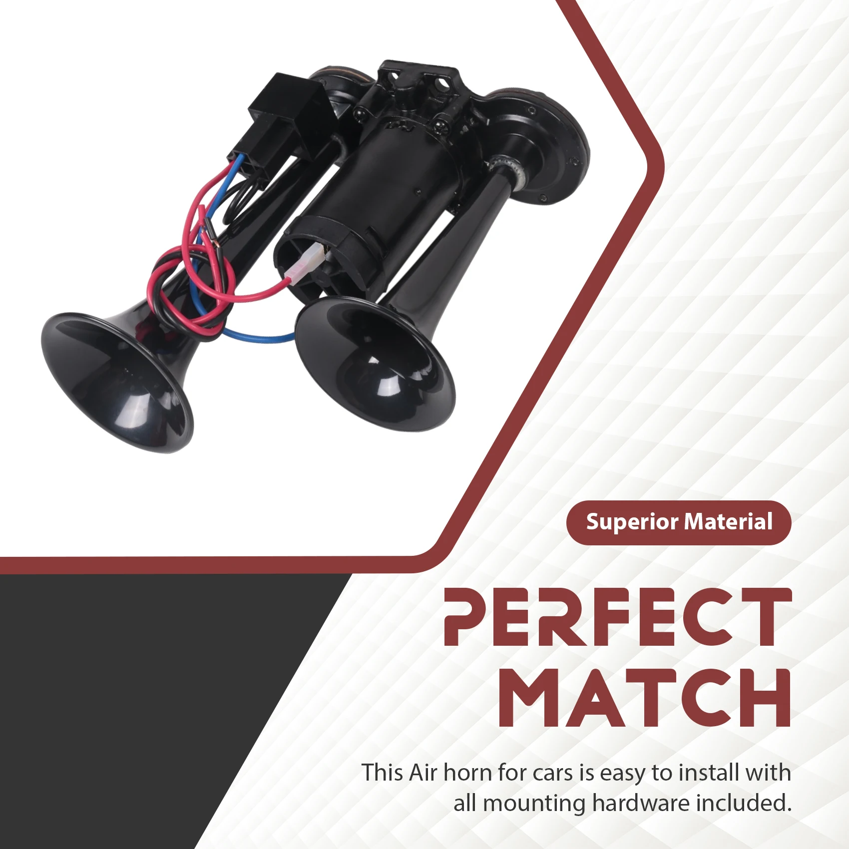 A19Q-Horn Kit, 12V 150Db Car Air Horn Super Loud 2 Trumpet Train Horn Kit With Compressor For Trucks Trains Boats Black
A19Q-Horn Kit, 12V 150Db Car Air Horn Super Loud 2 Trumpet Train Horn Kit With Compressor For Trucks Trains Boats Black