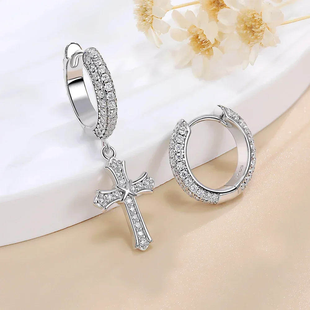 Pretty Beauty Moissanite Cross Pendant Hoop Earrings for Women S925 Sterling Silver Diamond Christmas Earrings Fine Jewelry Gift
Pretty Beauty Moissanite Cross Pendant Hoop Earrings for Women S925 Sterling Silver Diamond Christmas Earrings Fine Jewelry Gift