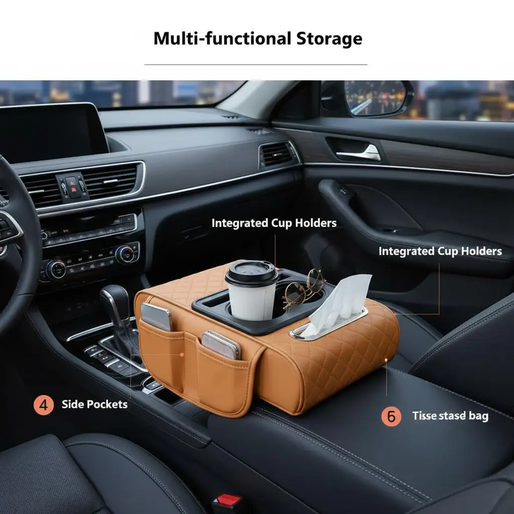 Чехол на центральную консоль автомобиля, универсальный автомобильный подлокотник из искусственной кожи, двойной держатель для чашки, подушка для средней консоли, органайзер, коробка
Чехол на центральную консоль автомобиля, универсальный автомобильный подлокотник из искусственной кожи, двойной держатель для чашки, подушка для средней консоли, органайзер, коробка