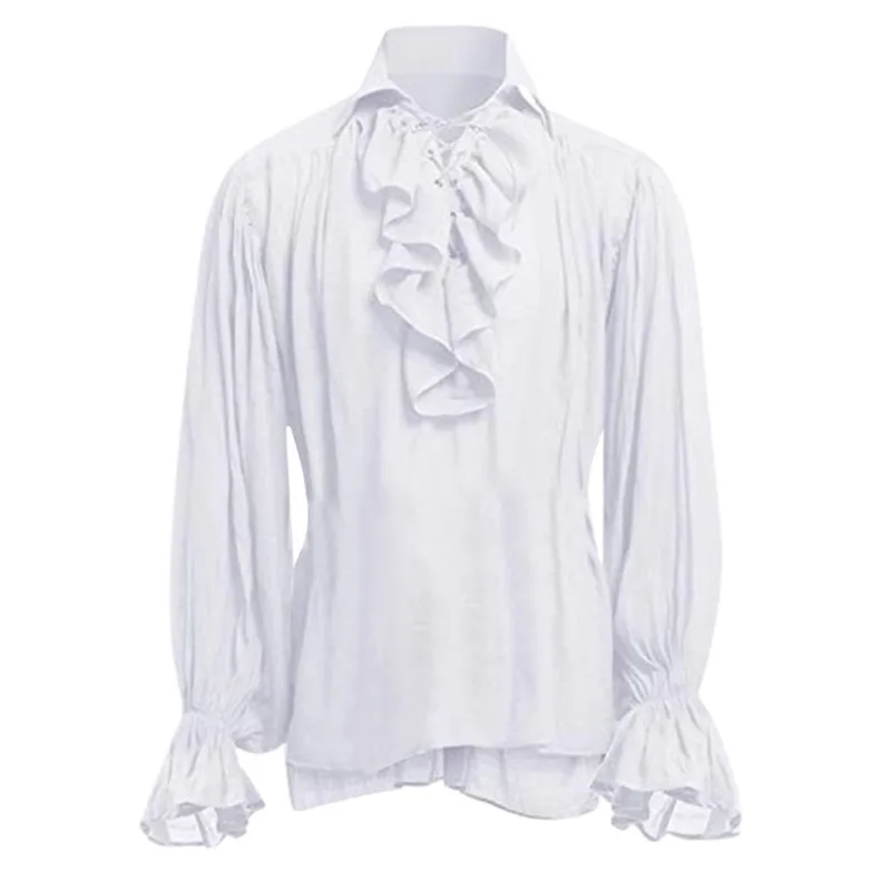 Mens Medieval Renaissance Shirt Vintage Lace Up Pirate Top with Puffy Sleeves, Historical Costume Shirt for Stage Performance
Mens Medieval Renaissance Shirt Vintage Lace Up Pirate Top with Puffy Sleeves, Historical Costume Shirt for Stage Performance