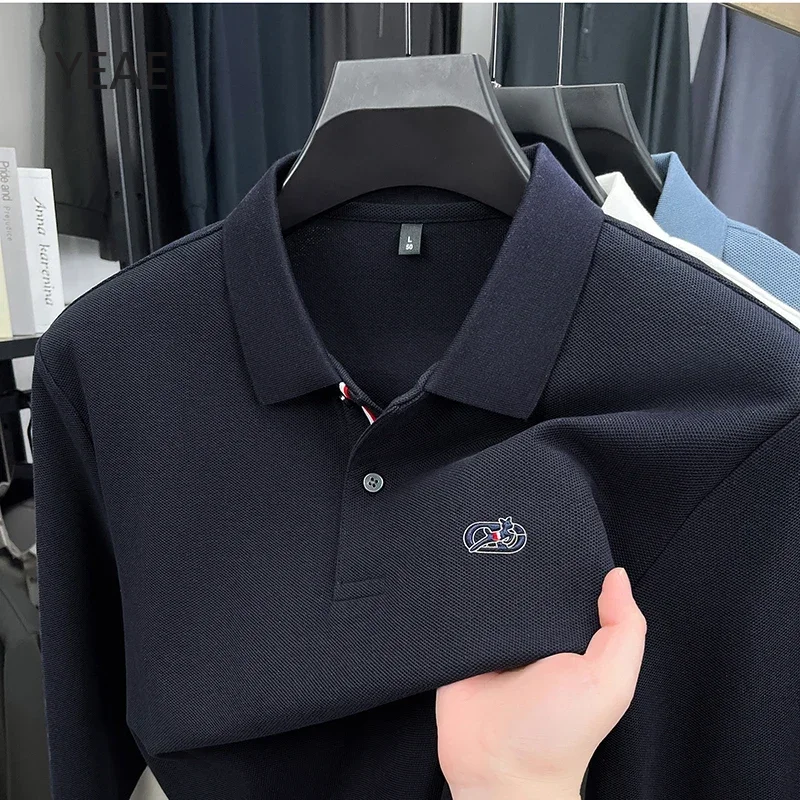 YEAE Spring and Autumn Lapel Embroidery Men's Social Shirt Long Sleeve Polo Shirts for Men Designer Clothes Men's Cotton T-shirt
YEAE Spring and Autumn Lapel Embroidery Men's Social Shirt Long Sleeve Polo Shirts for Men Designer Clothes Men's Cotton T-shirt