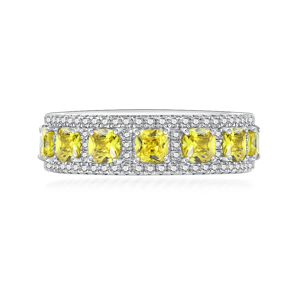 New 0.25ct Goose Yellow Fat Square Cut 3.5 * 3.5 High Carbon Diamond Ring European and American S925 Silver Wedding Jewelry
New 0.25ct Goose Yellow Fat Square Cut 3.5 * 3.5 High Carbon Diamond Ring European and American S925 Silver Wedding Jewelry