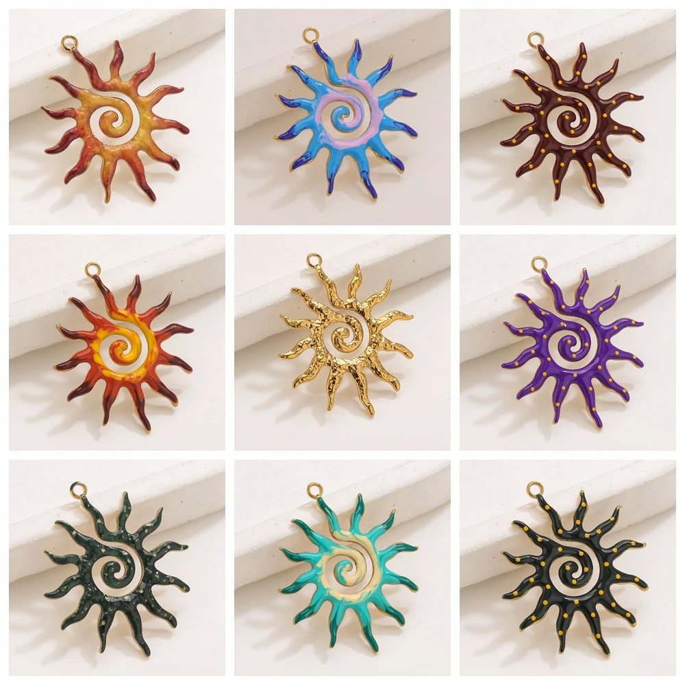 5pcs Stainless Steel Spiral Sun Pendant For Jewelry Making 18K Gold Plted Charms For Necklace Women DIY Sun Charm Jewelry Bulk
5pcs Stainless Steel Spiral Sun Pendant For Jewelry Making 18K Gold Plted Charms For Necklace Women DIY Sun Charm Jewelry Bulk